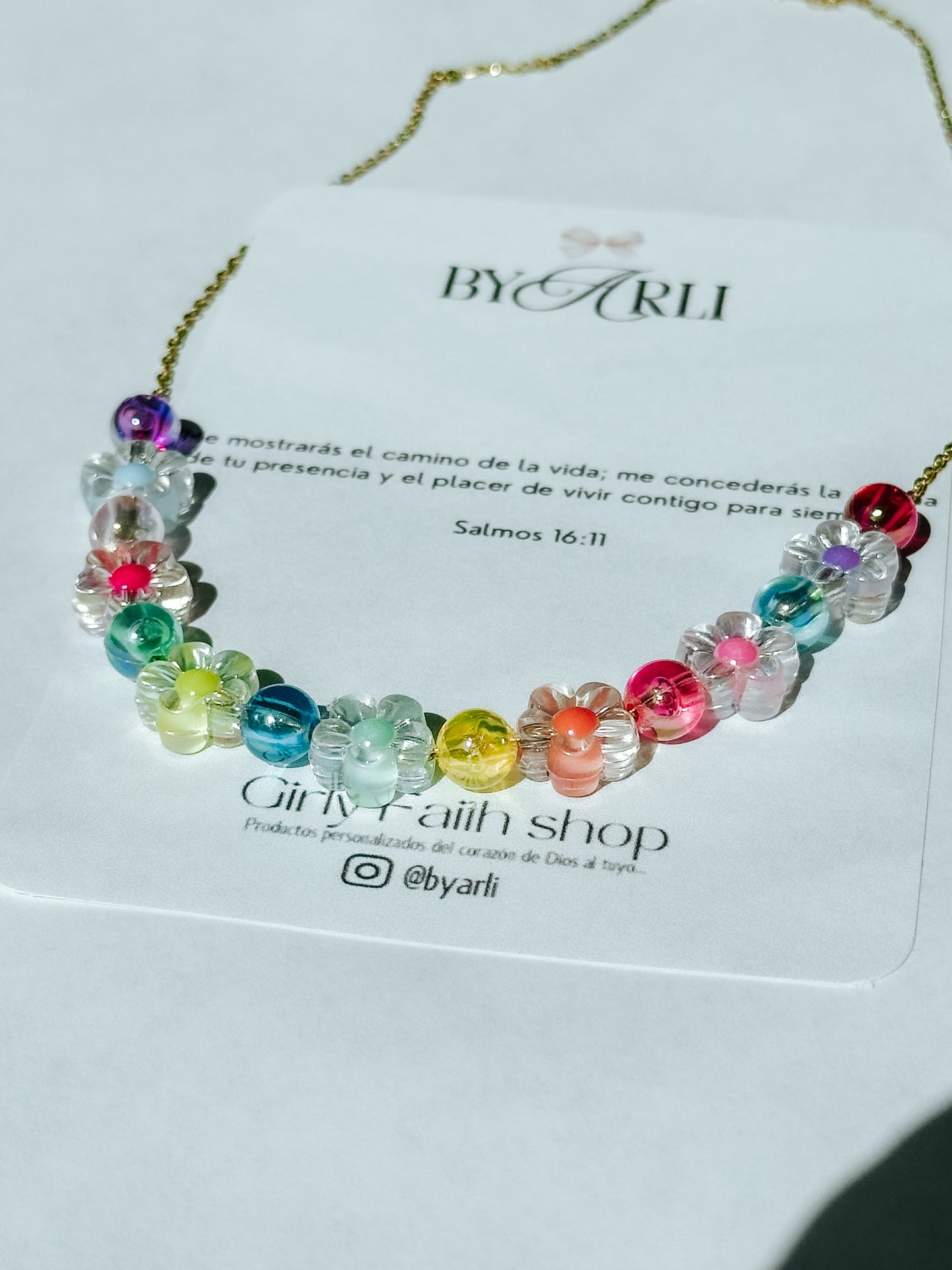 Colorful blossom necklace