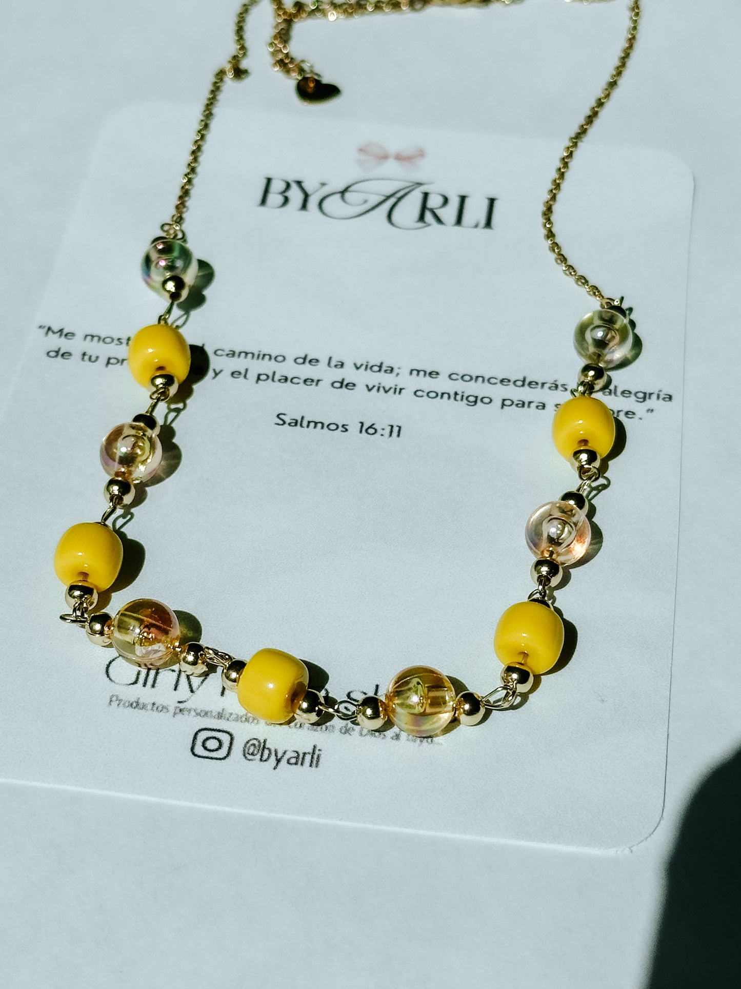 Golden yellow necklace
