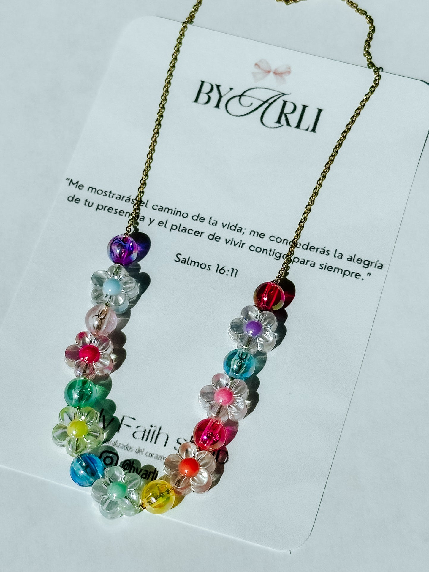 Colorful blossom necklace