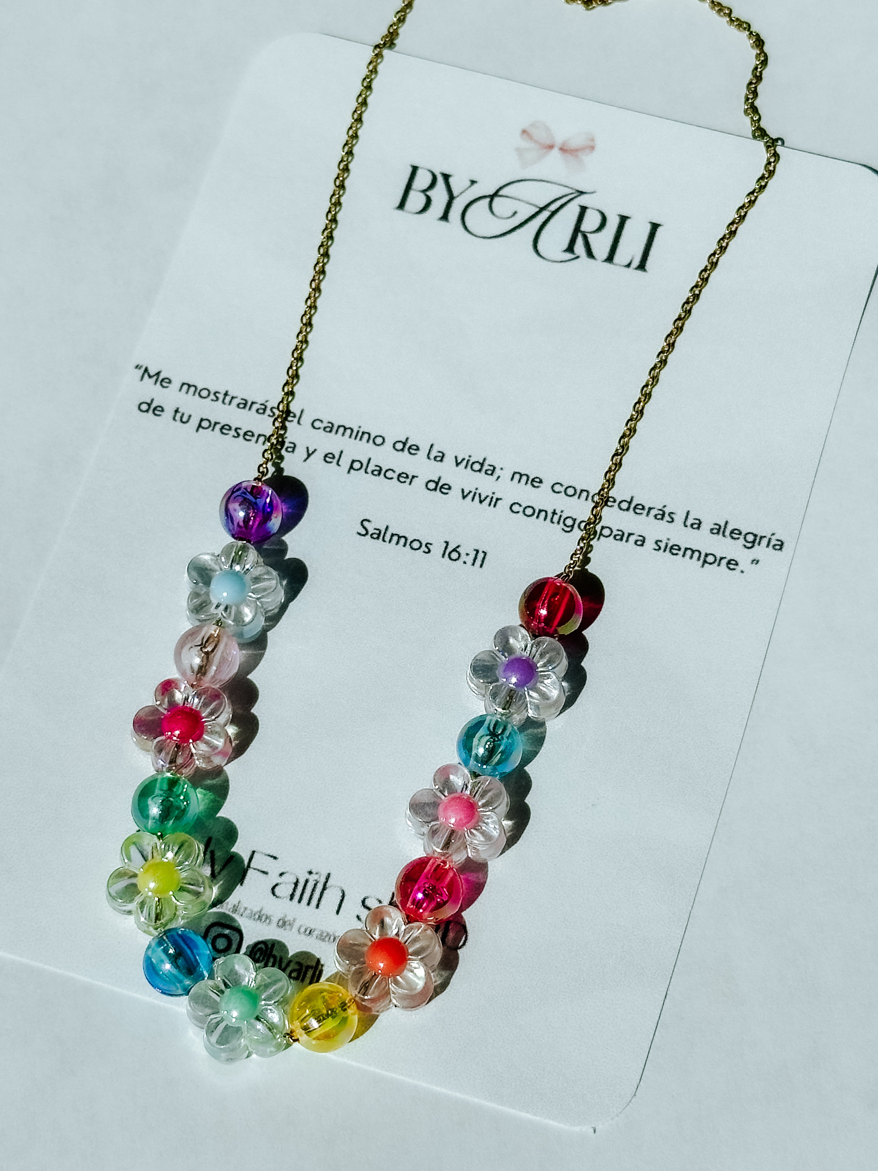 Colorful blossom necklace